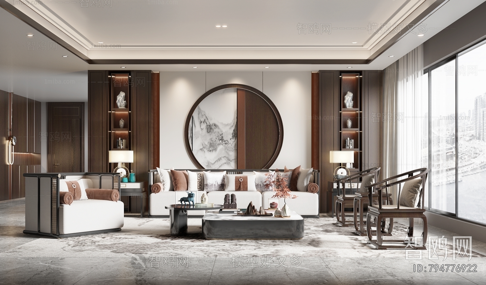 New Chinese Style A Living Room