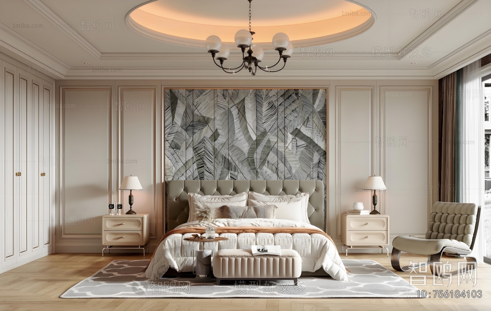 Simple European Style Bedroom