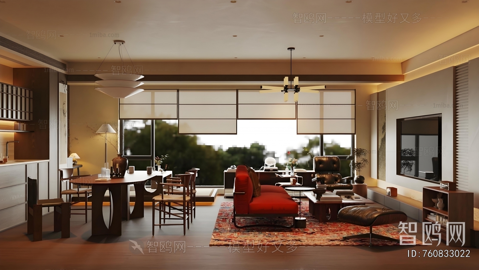 New Chinese Style A Living Room