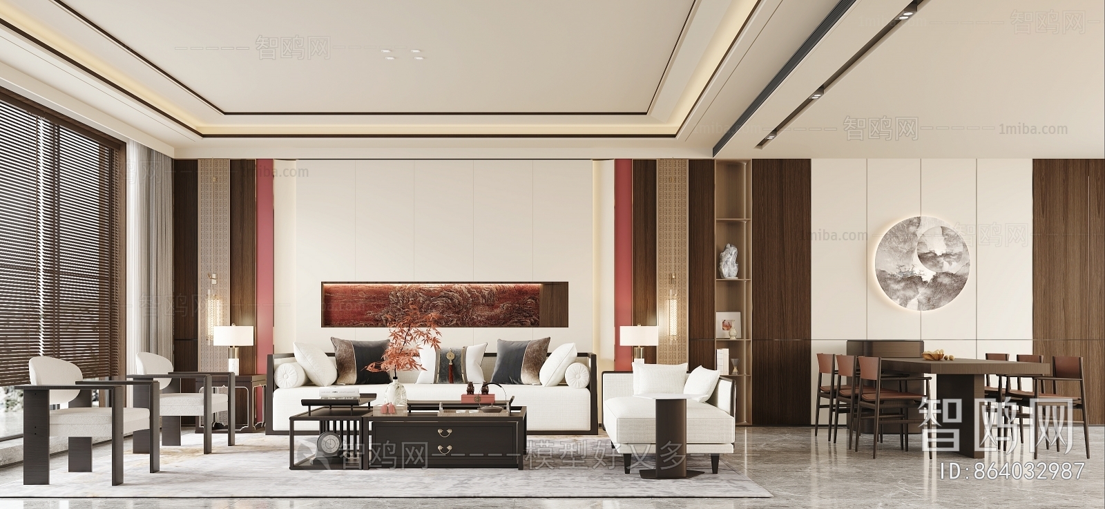 New Chinese Style A Living Room