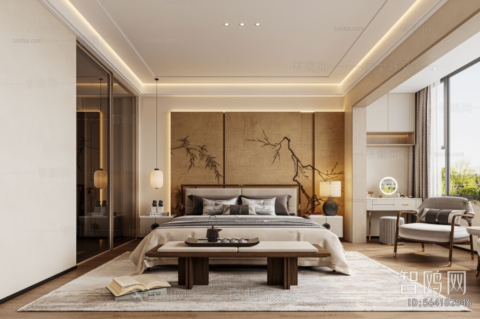 New Chinese Style Bedroom