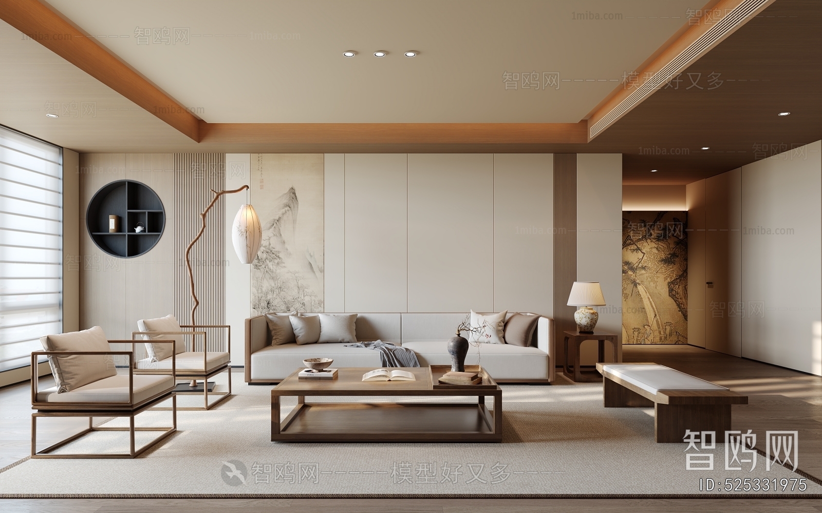 New Chinese Style A Living Room