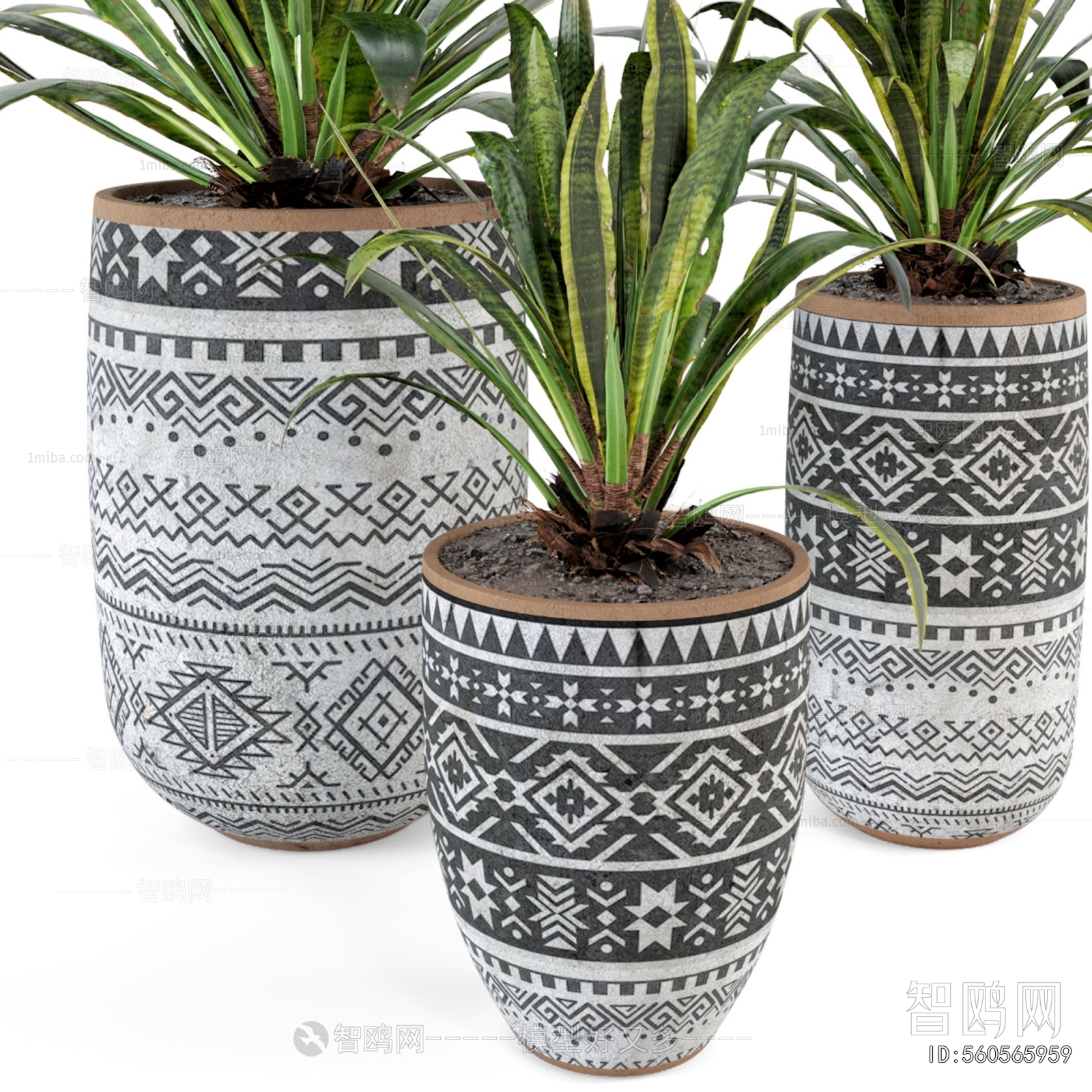 Modern Ground Green Plant Potted Plants