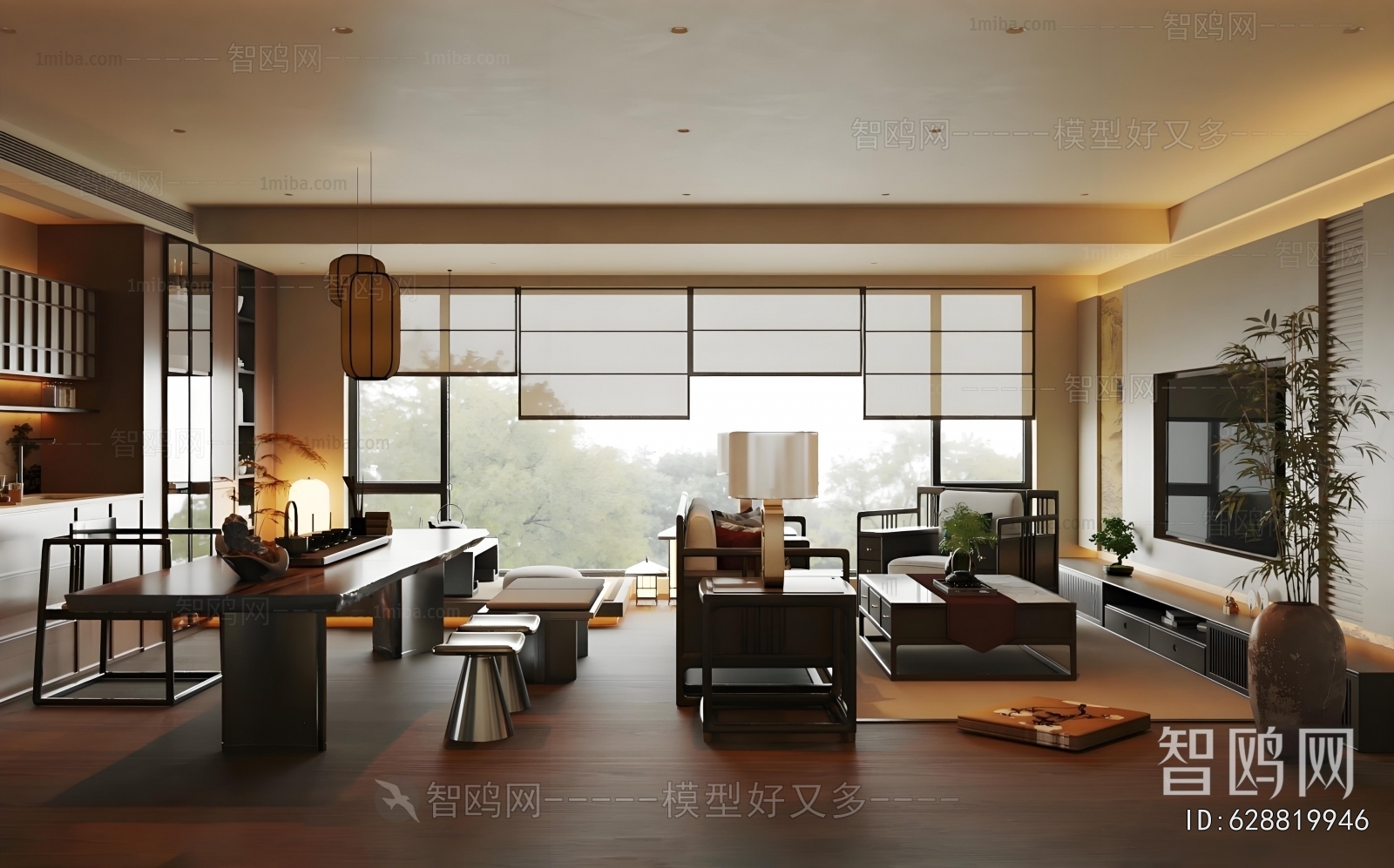 New Chinese Style A Living Room