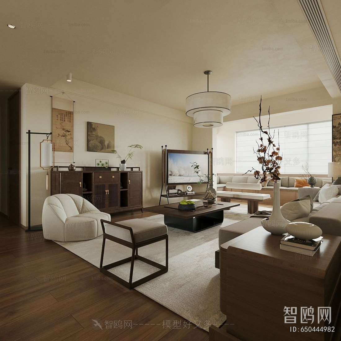 New Chinese Style A Living Room
