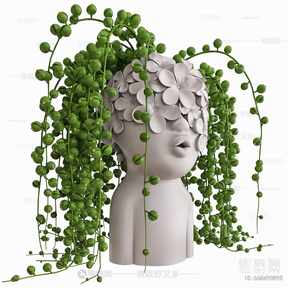 Modern Potted Green Plant