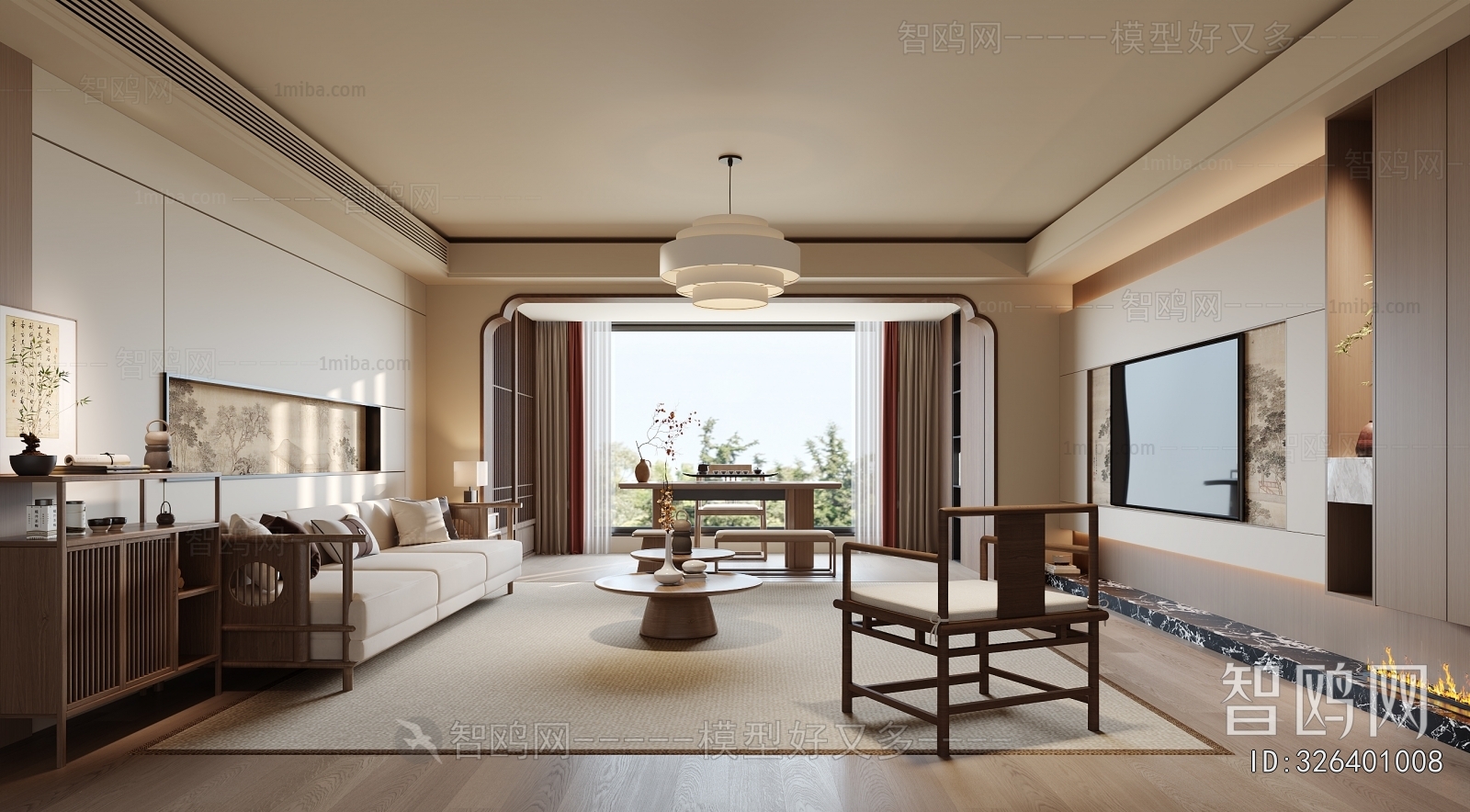 New Chinese Style A Living Room