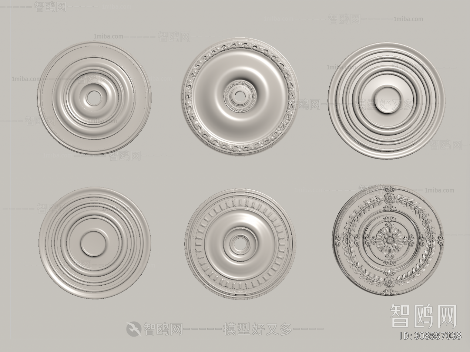 French Style Plaster Carved Top Plate