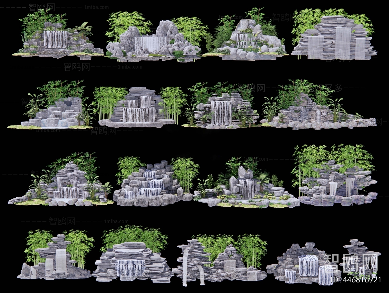 New Chinese Style Rockery Waterscape