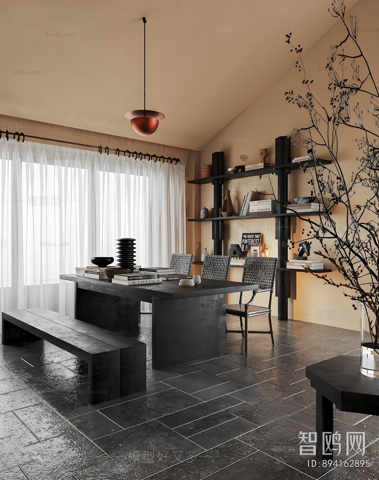 Wabi-sabi Style Study Space