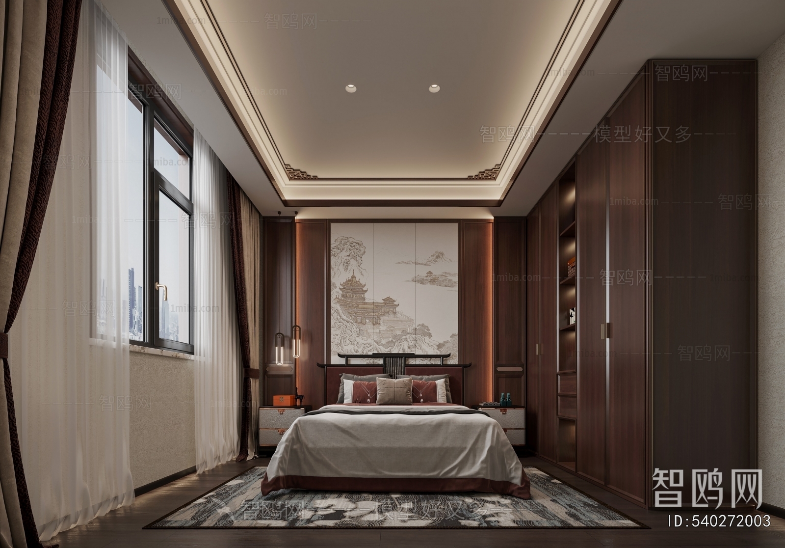 New Chinese Style Bedroom