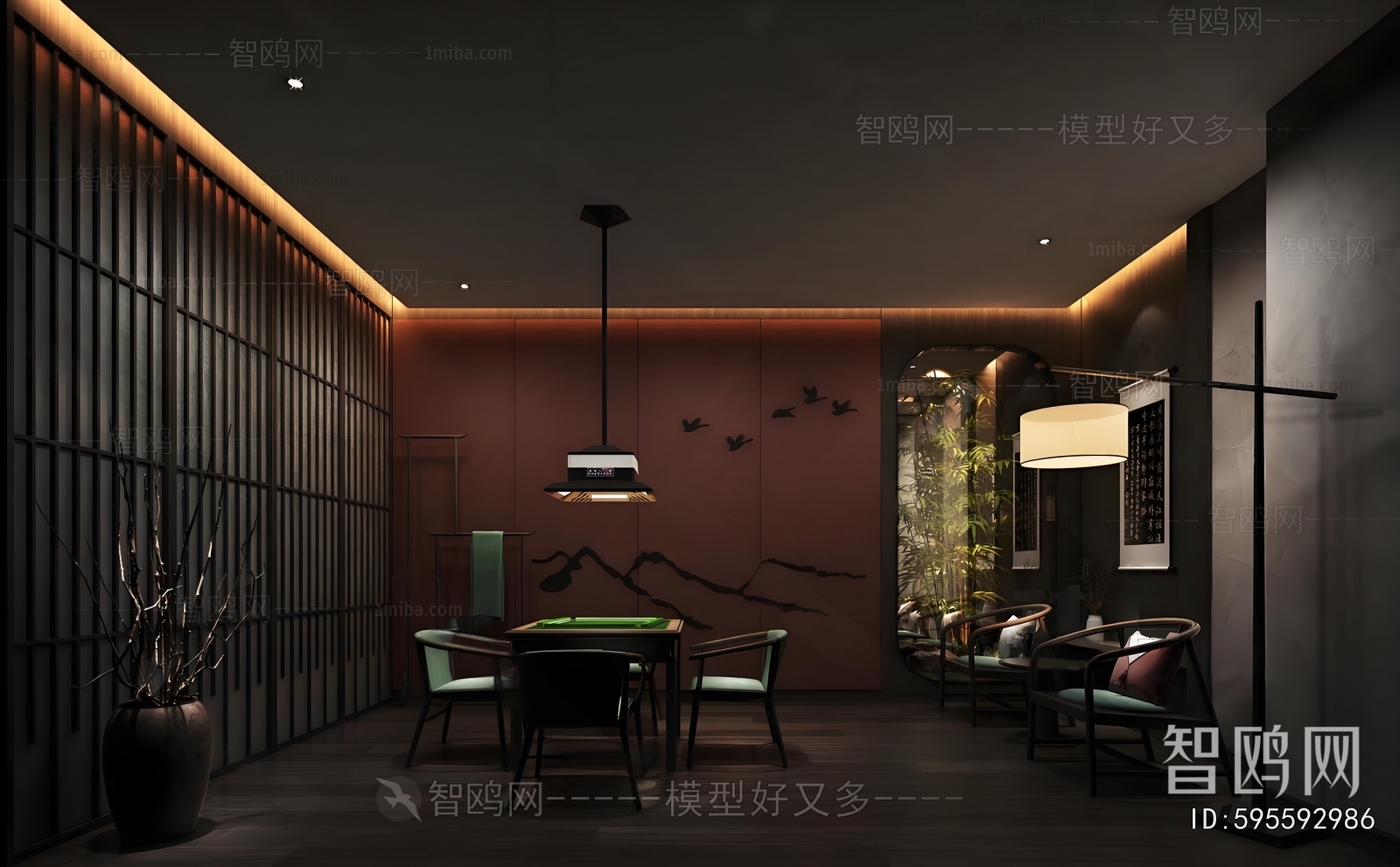 New Chinese Style Chess And Card Room