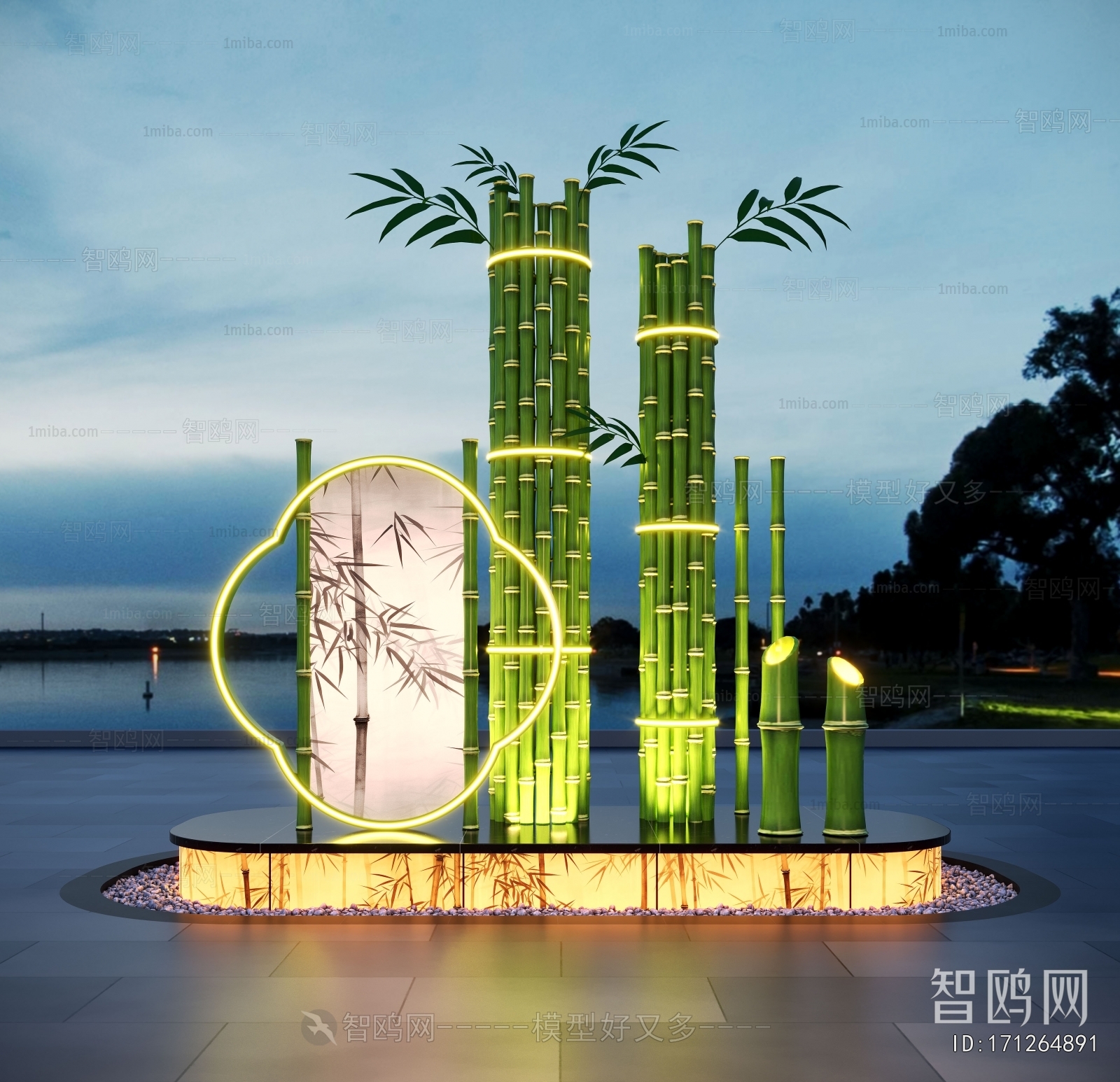 New Chinese Style Sculpture Sketch