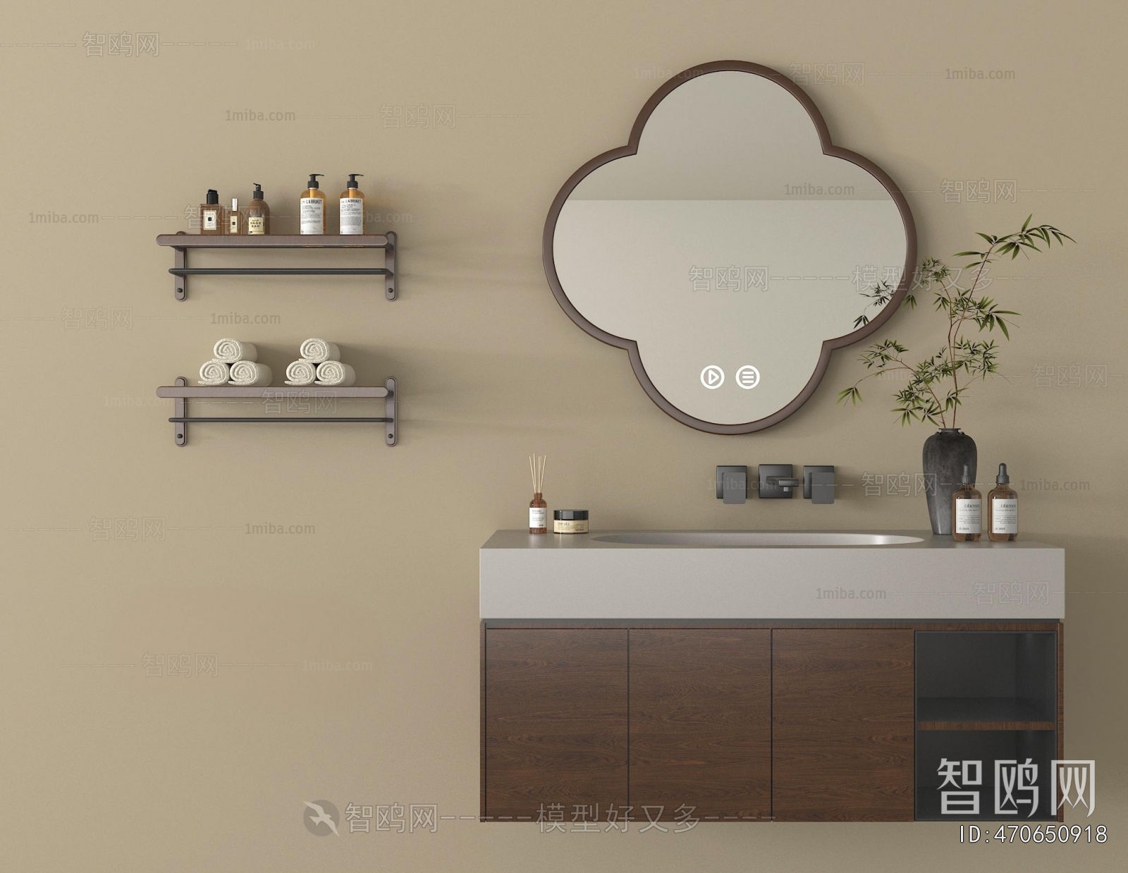 New Chinese Style Bathroom Cabinet