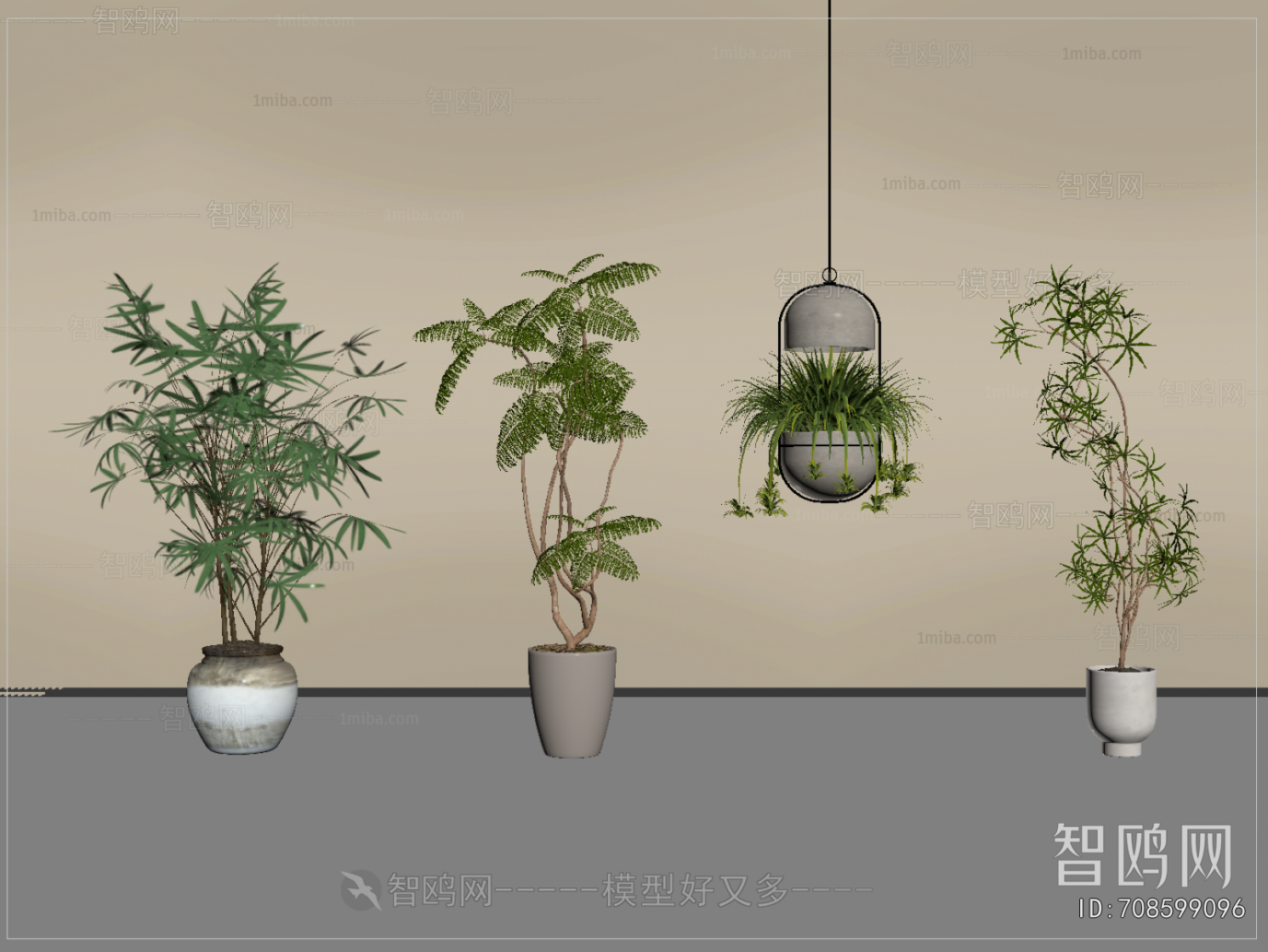 Modern Ground Green Plant Potted Plants