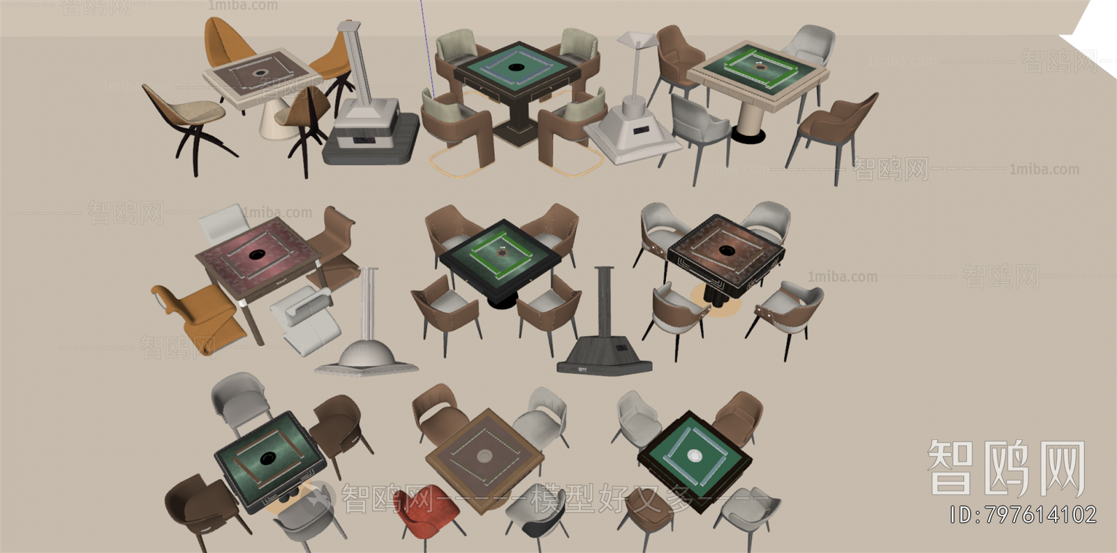 Modern Mahjong Tables And Chairs