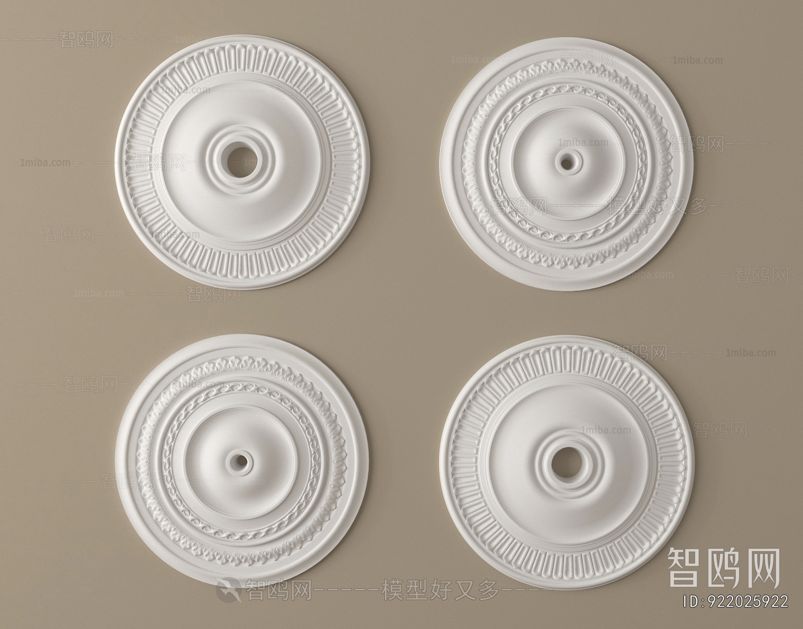 European Style Plaster Carved Top Plate