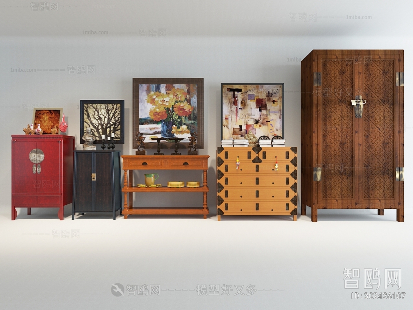 Chinese Style Decorative Cabinet