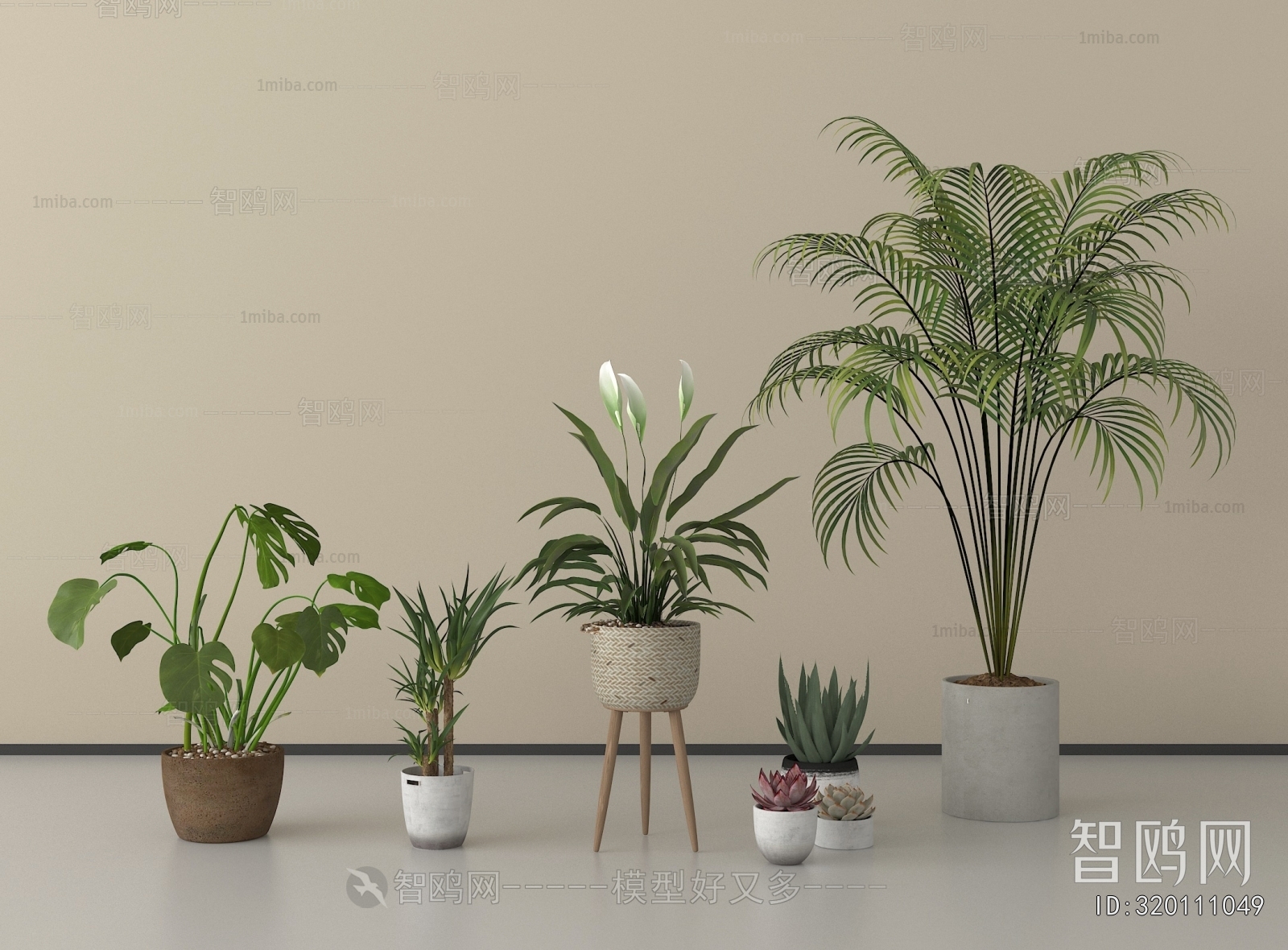 Modern Ground Green Plant Potted Plants