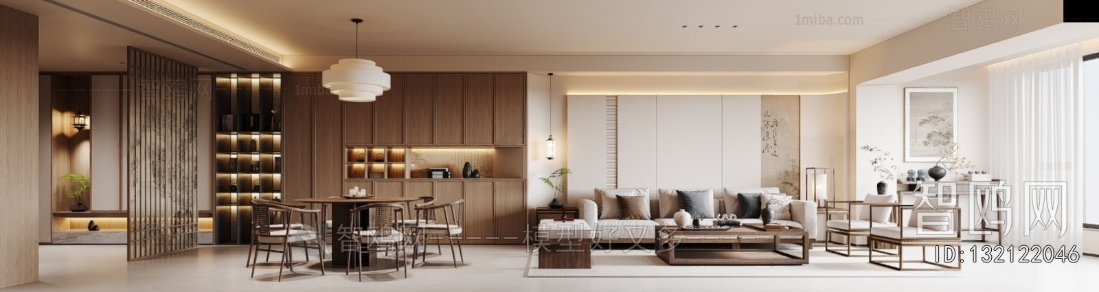 New Chinese Style A Living Room