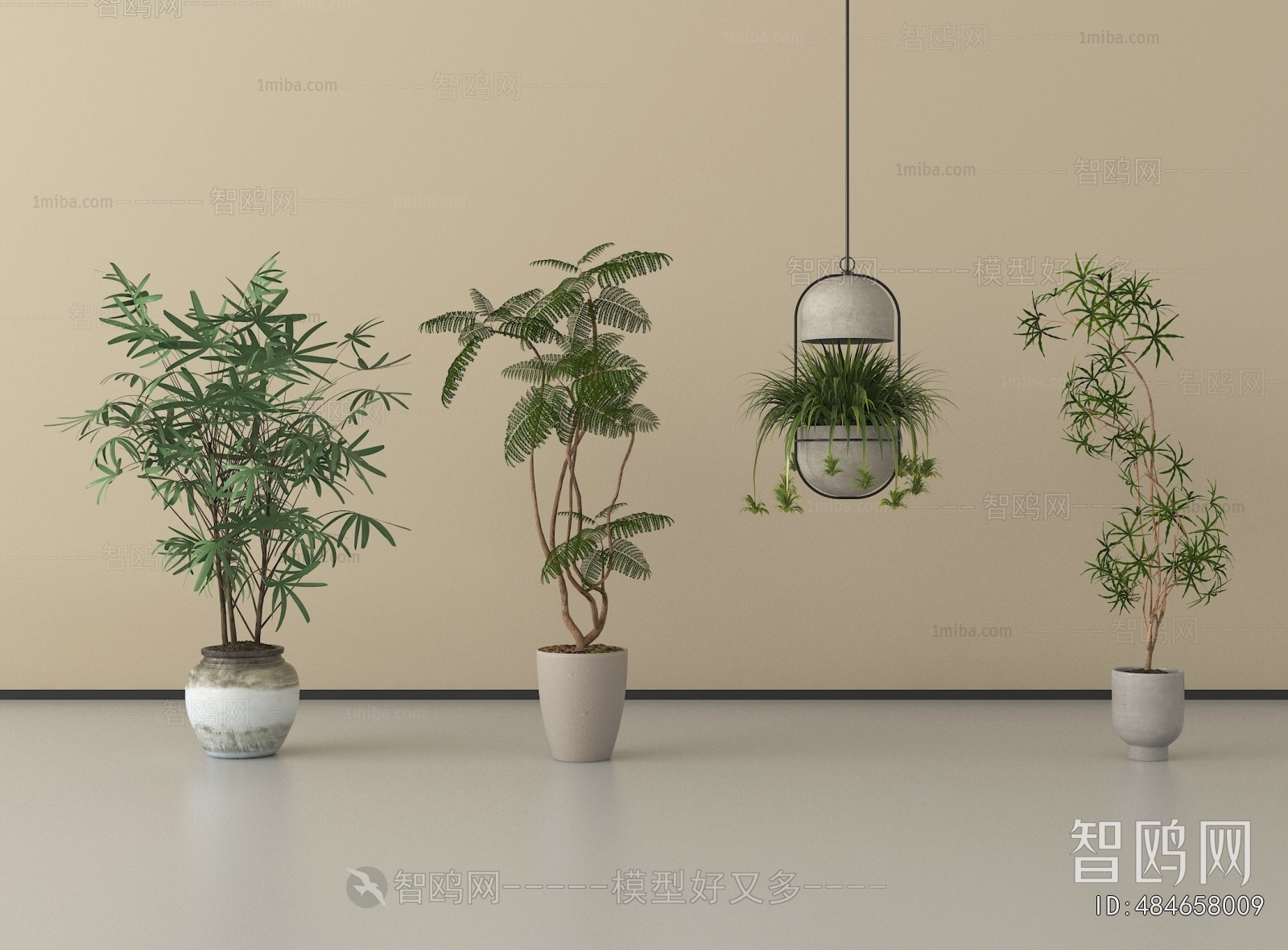 Modern Ground Green Plant Potted Plants