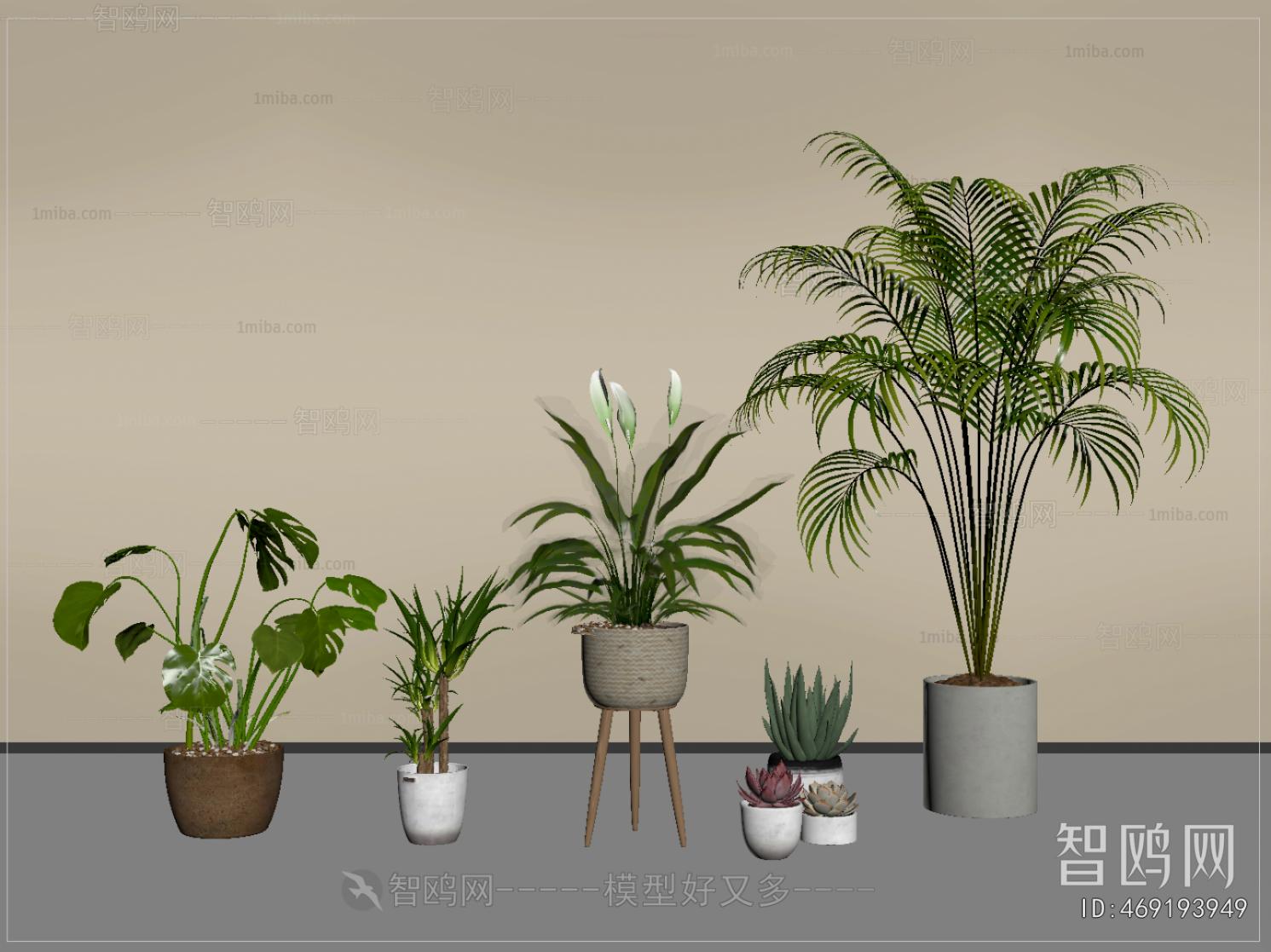 Modern Ground Green Plant Potted Plants