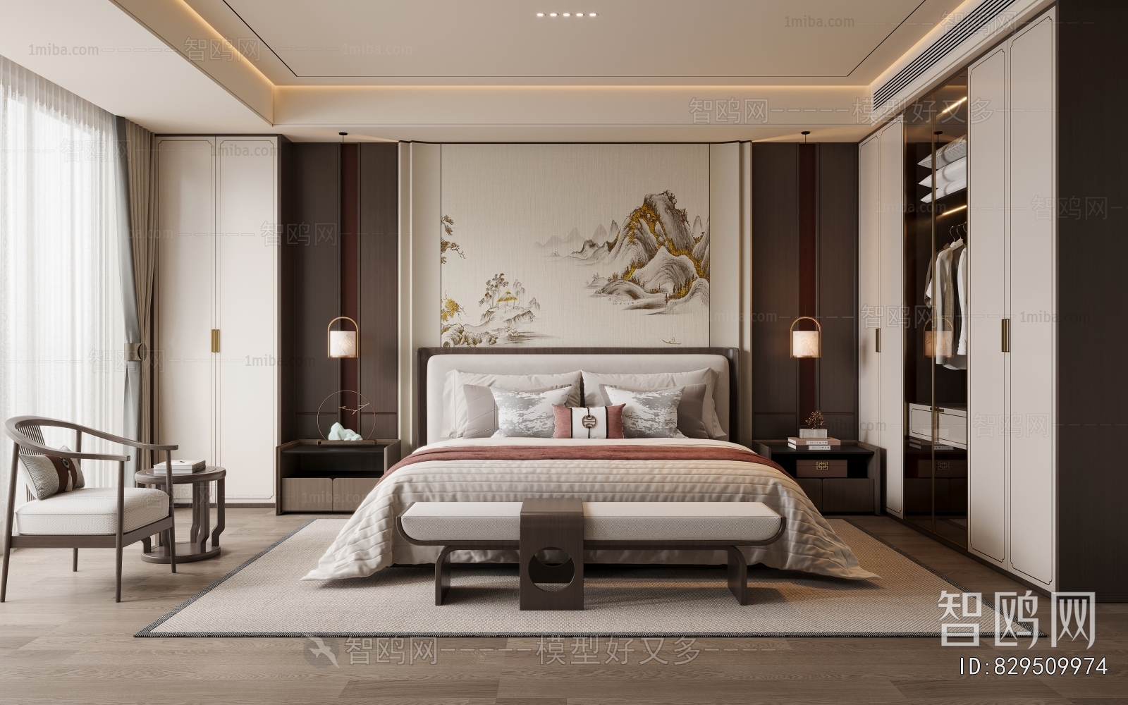 New Chinese Style Bedroom