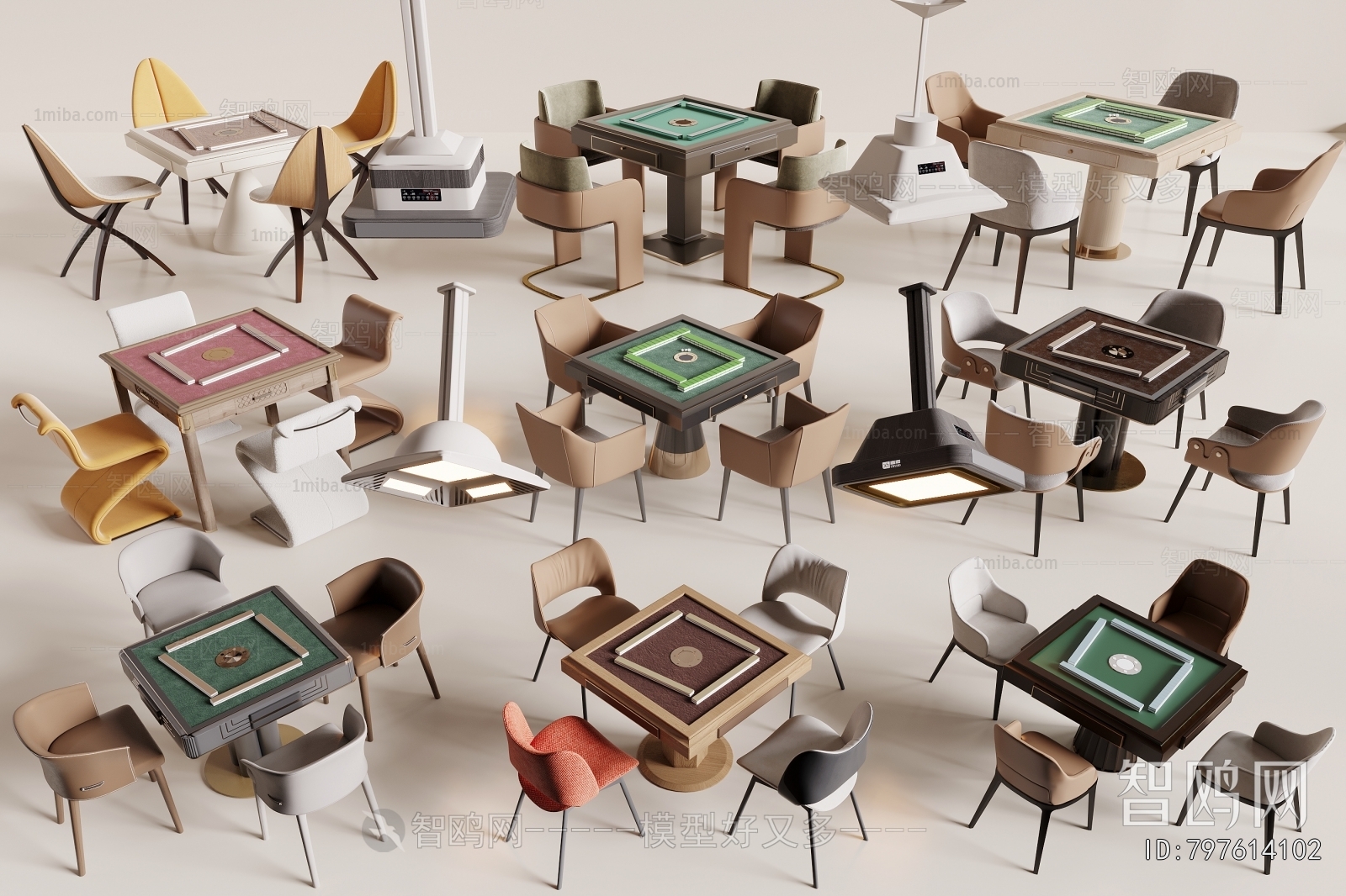 Modern Mahjong Tables And Chairs