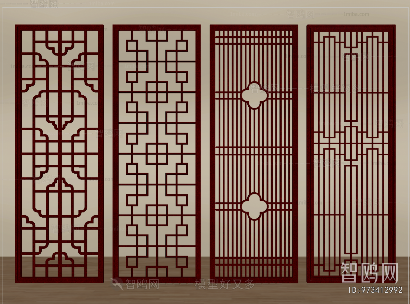 New Chinese Style Wooden Screen Partition