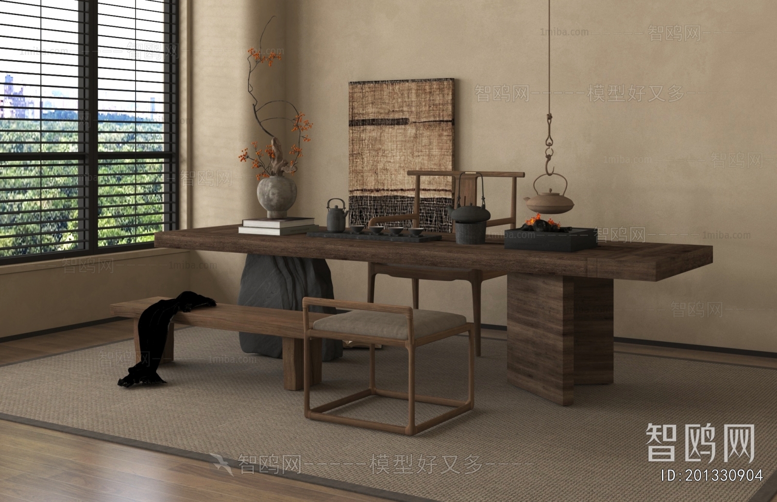 Wabi-sabi Style Tea Tables And Chairs