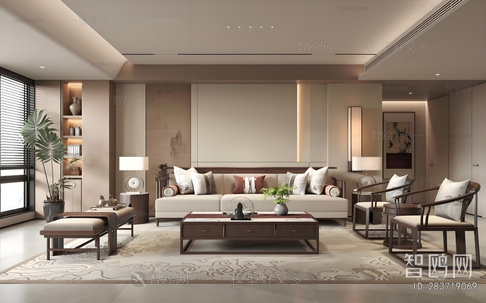 New Chinese Style A Living Room