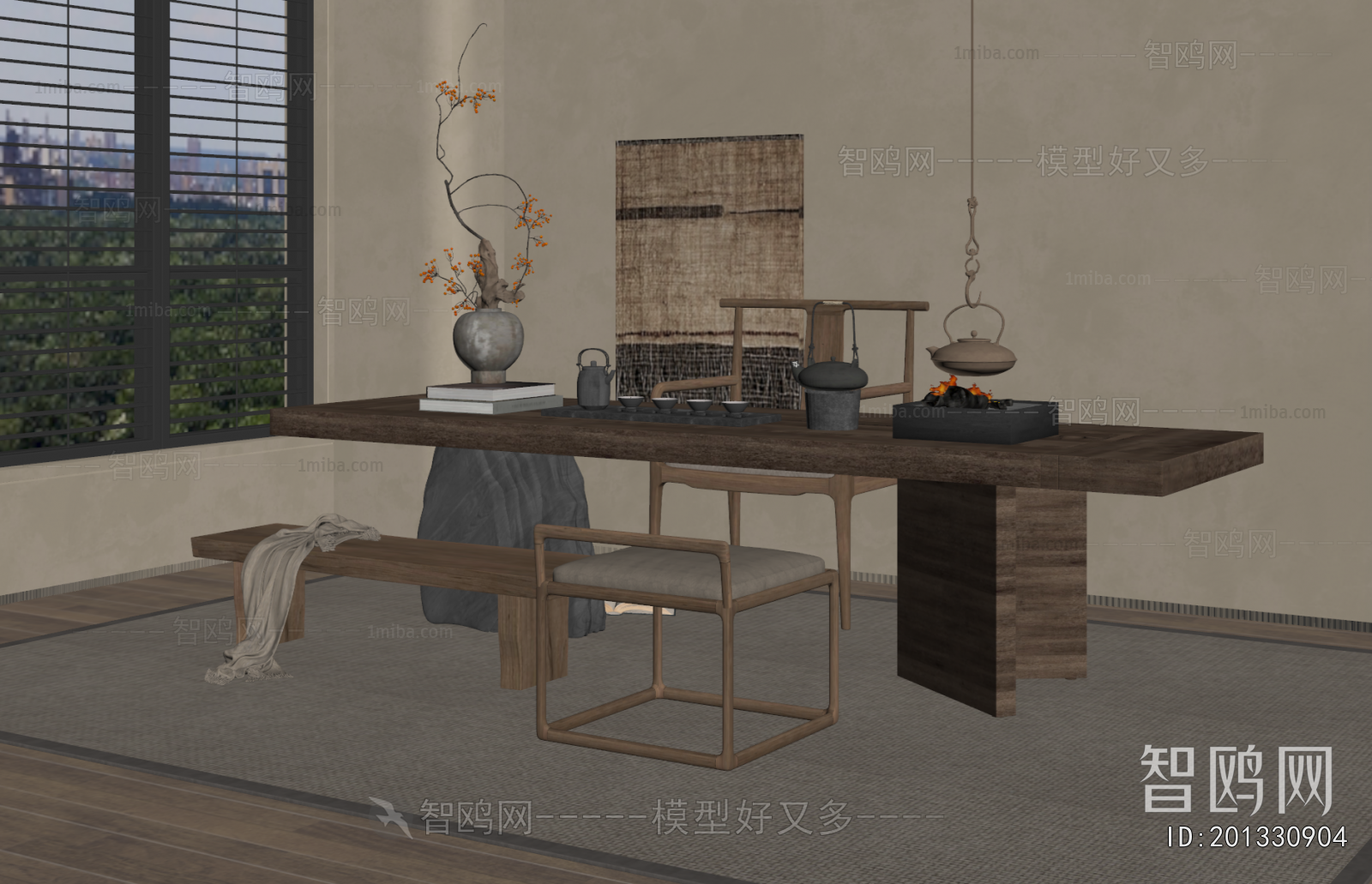 Wabi-sabi Style Tea Tables And Chairs
