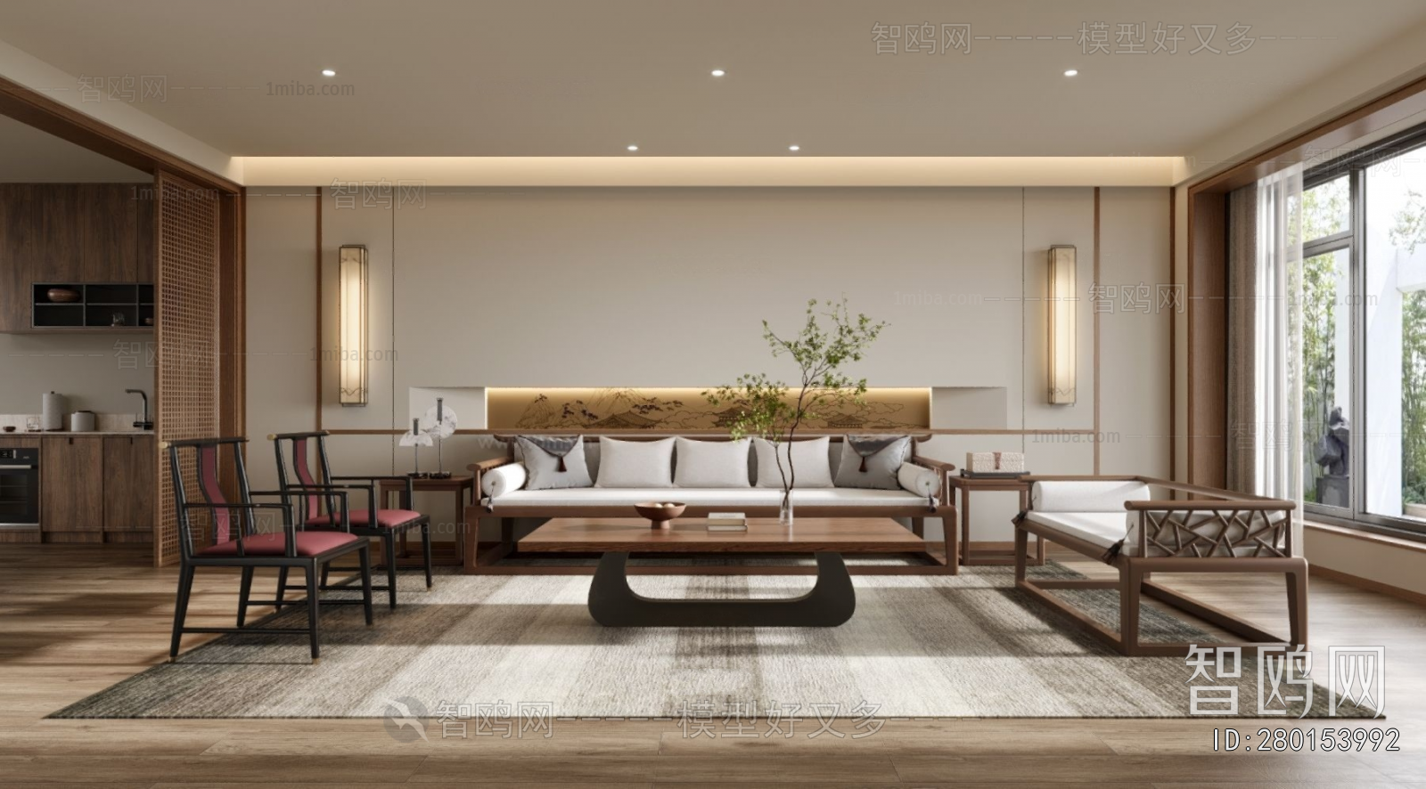 New Chinese Style A Living Room