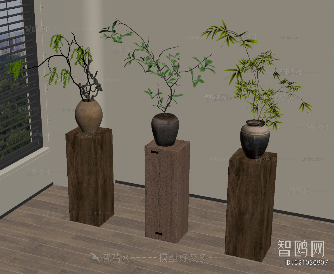 New Chinese Style Potted Green Plant