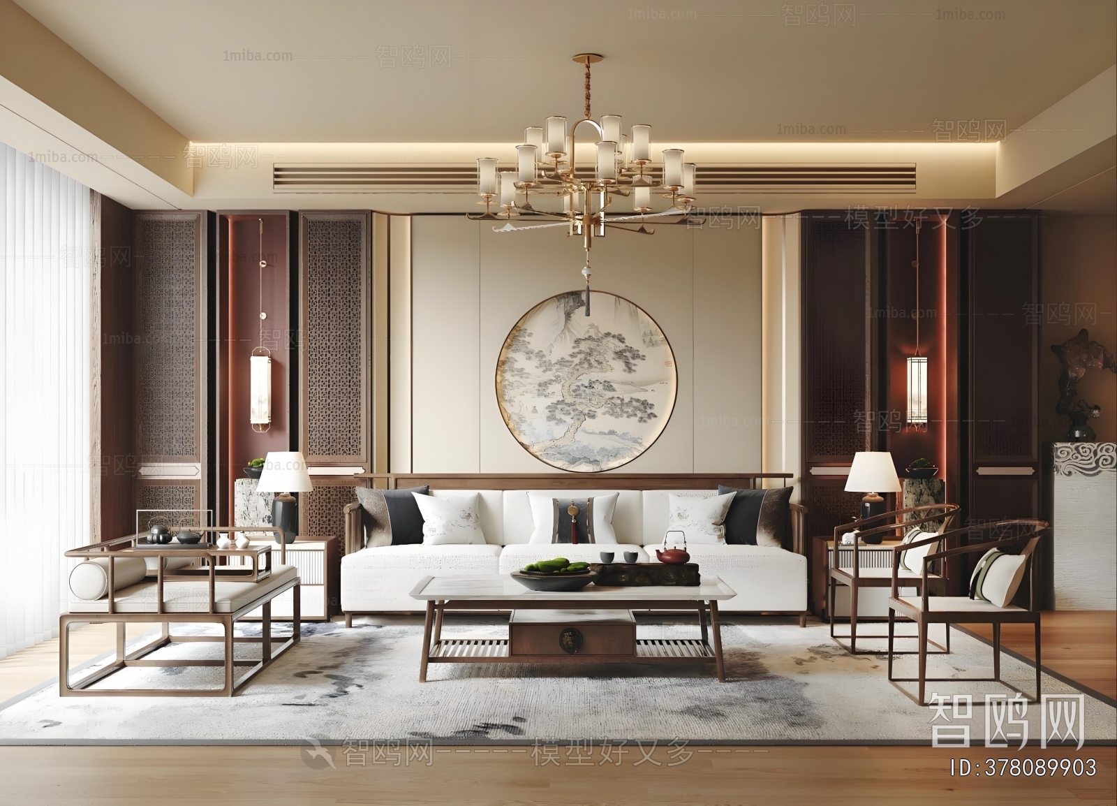 New Chinese Style A Living Room