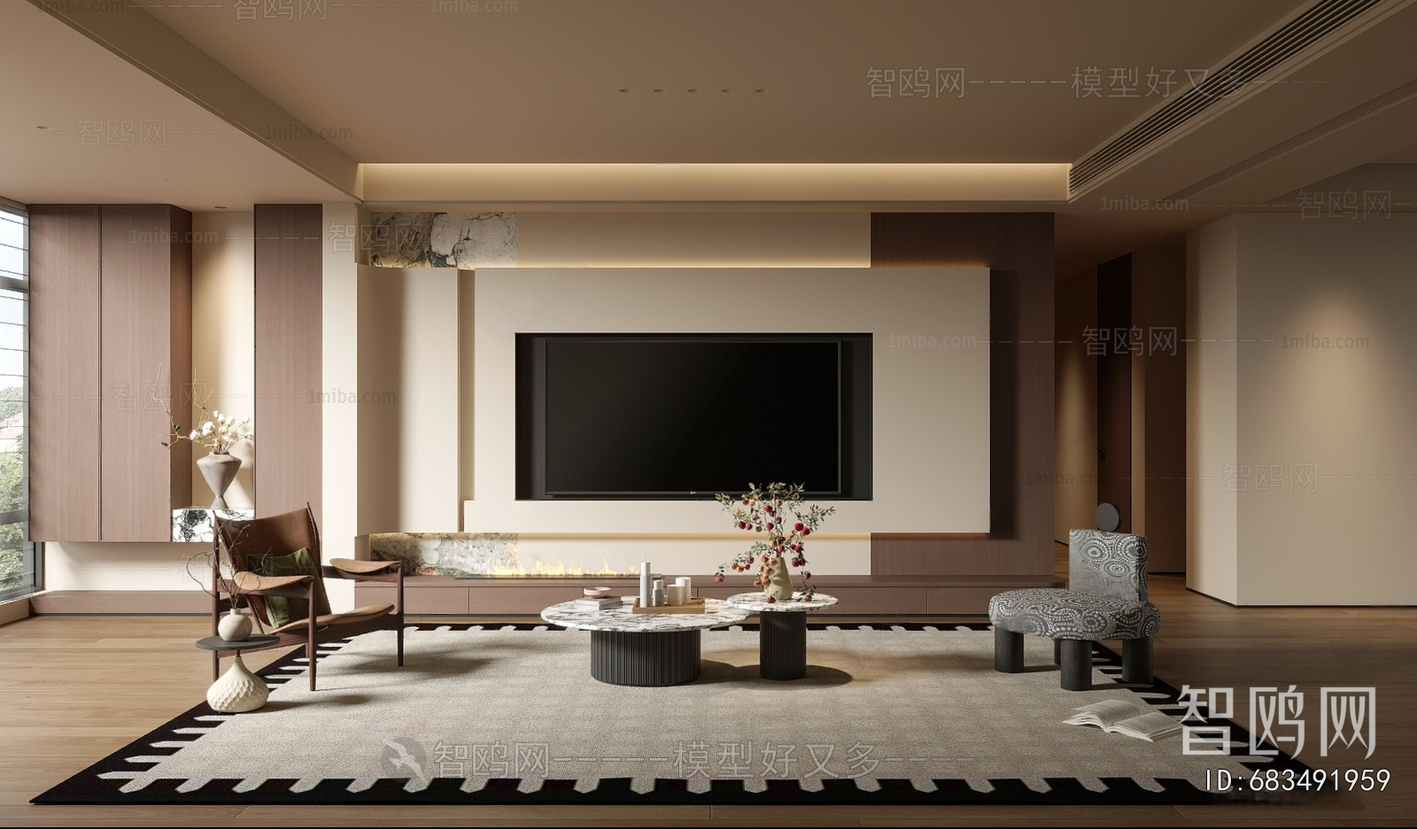 New Chinese Style A Living Room