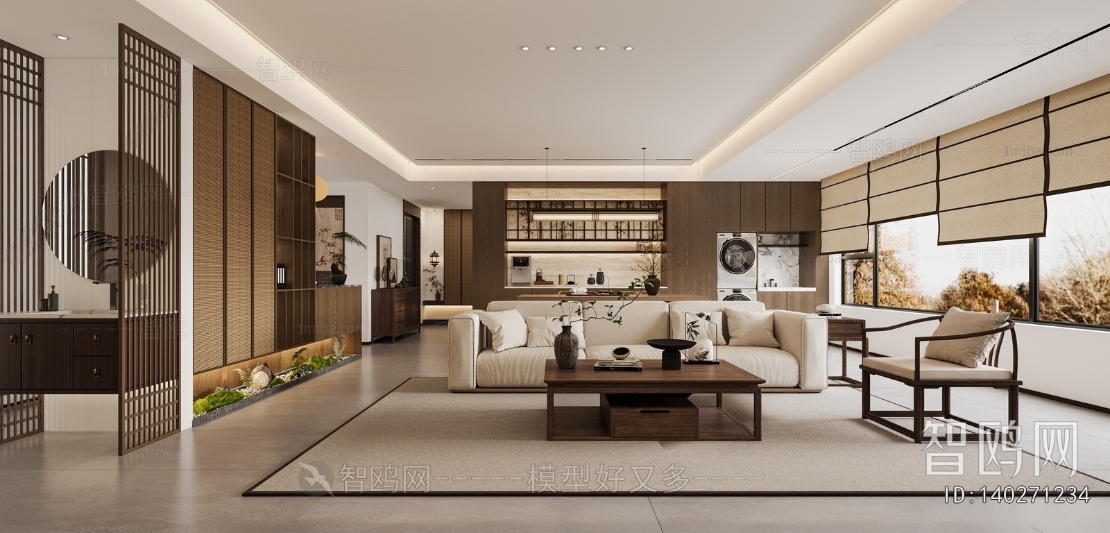 New Chinese Style A Living Room