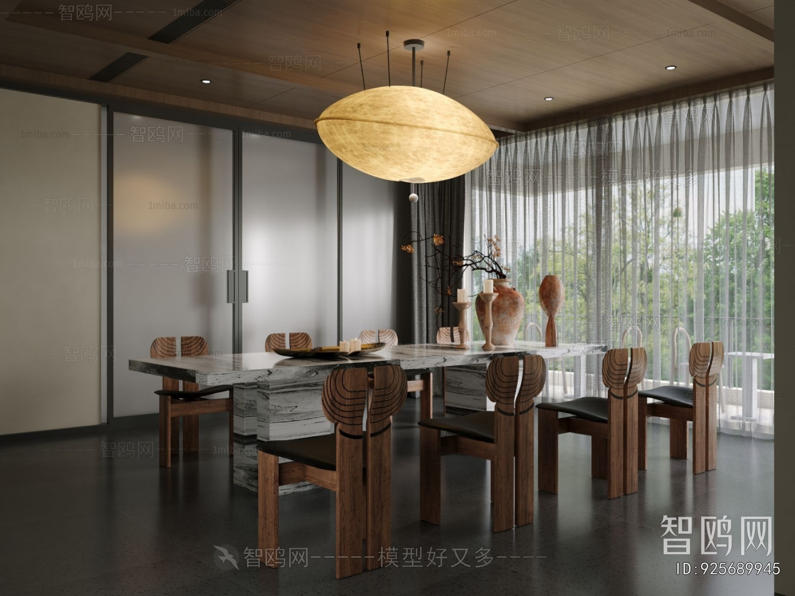 Wabi-sabi Style Dining Room