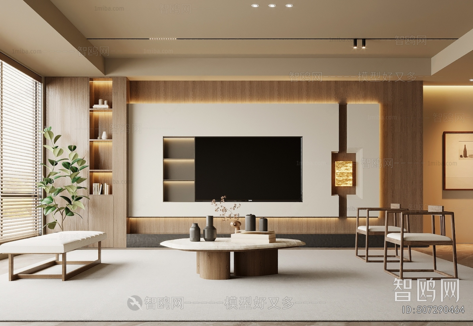 New Chinese Style A Living Room