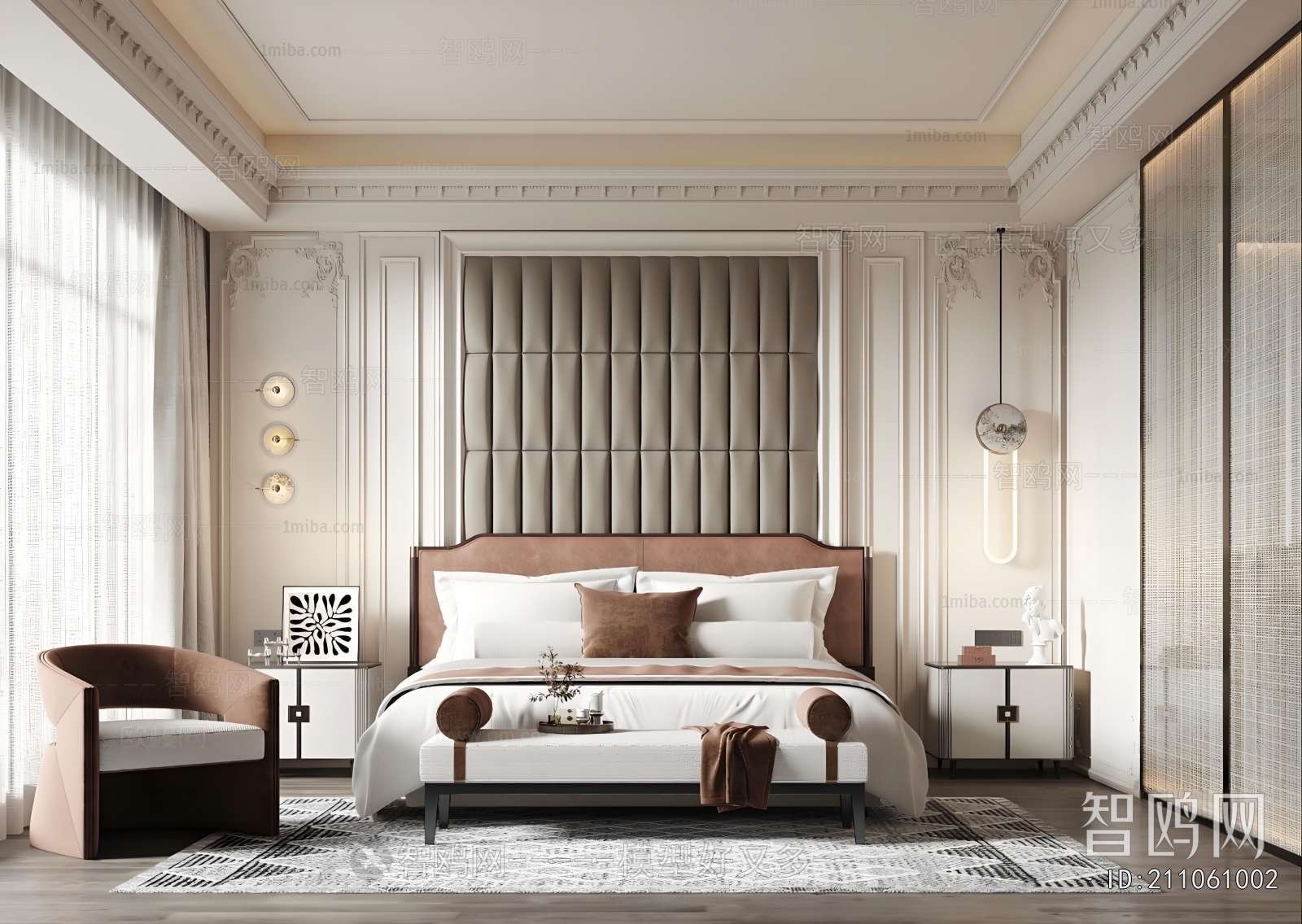 Simple European Style Bedroom