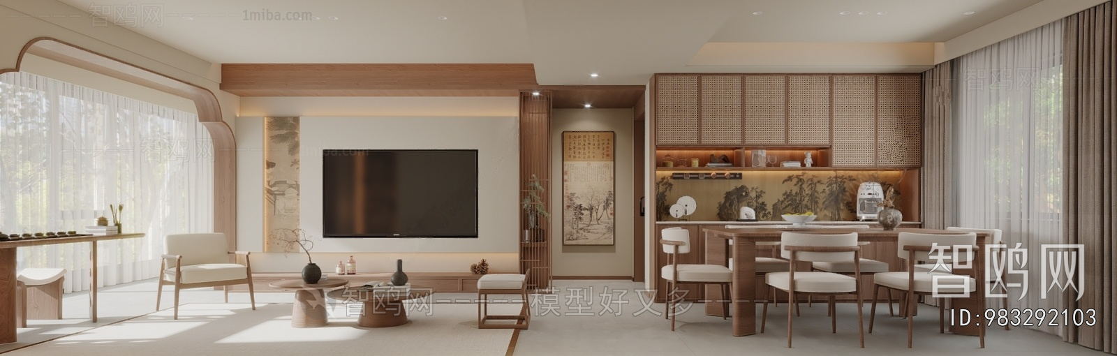 New Chinese Style A Living Room