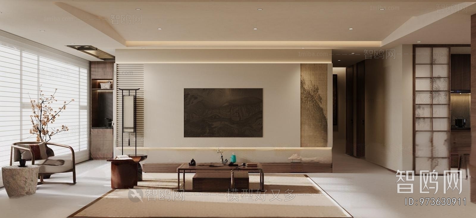 New Chinese Style A Living Room