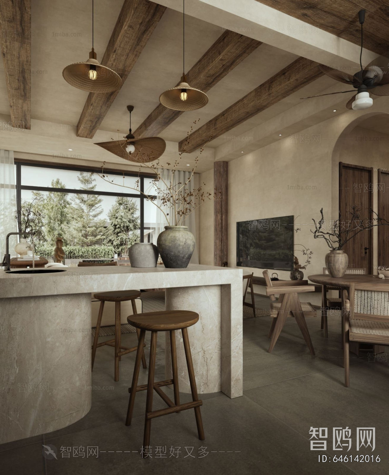 Wabi-sabi Style A Living Room