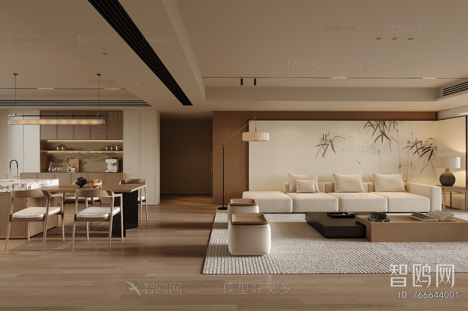 New Chinese Style A Living Room