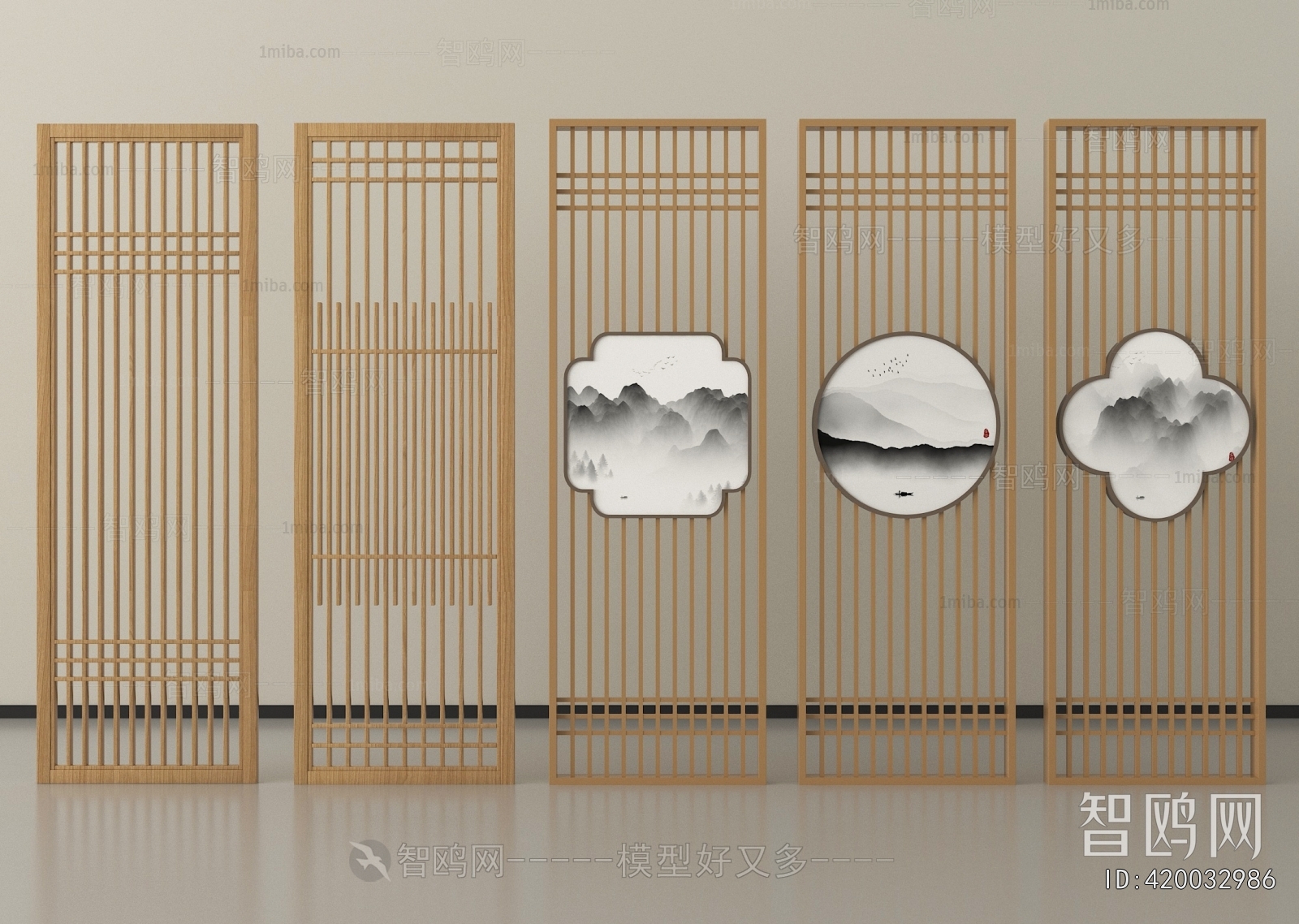 New Chinese Style Wooden Screen Partition