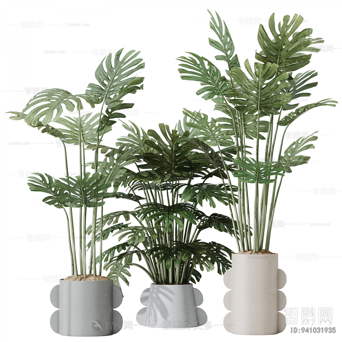 Modern Ground Green Plant Potted Plants
