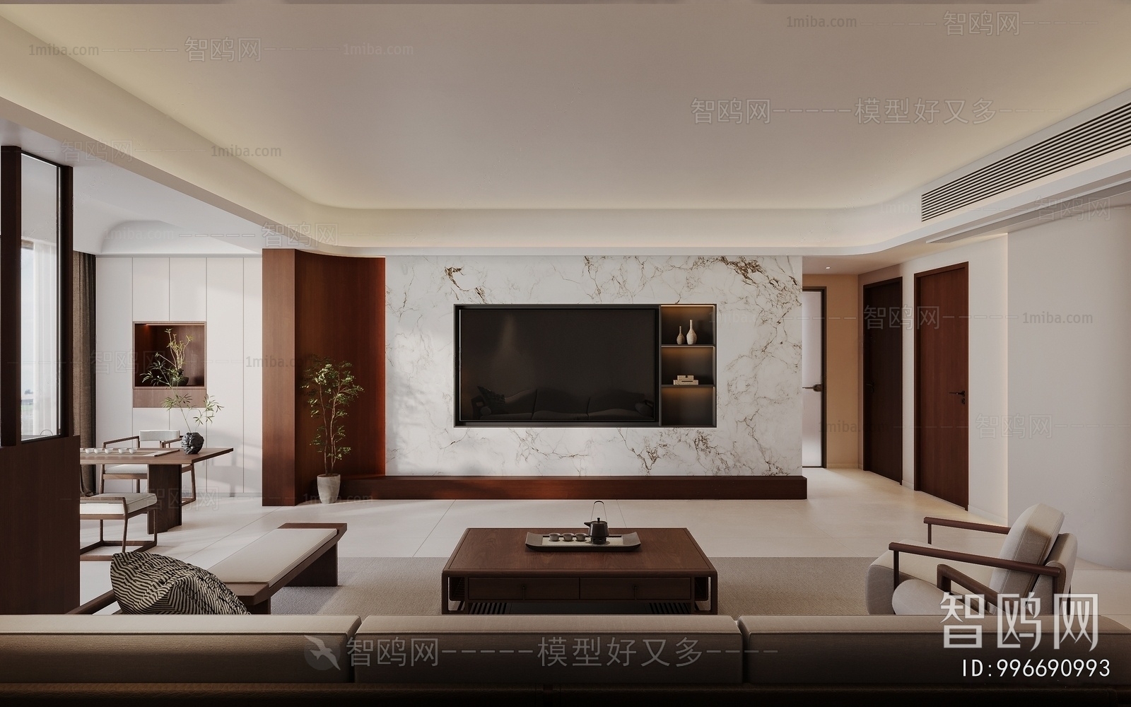 New Chinese Style A Living Room