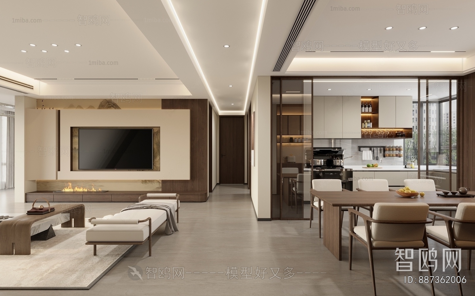 New Chinese Style A Living Room