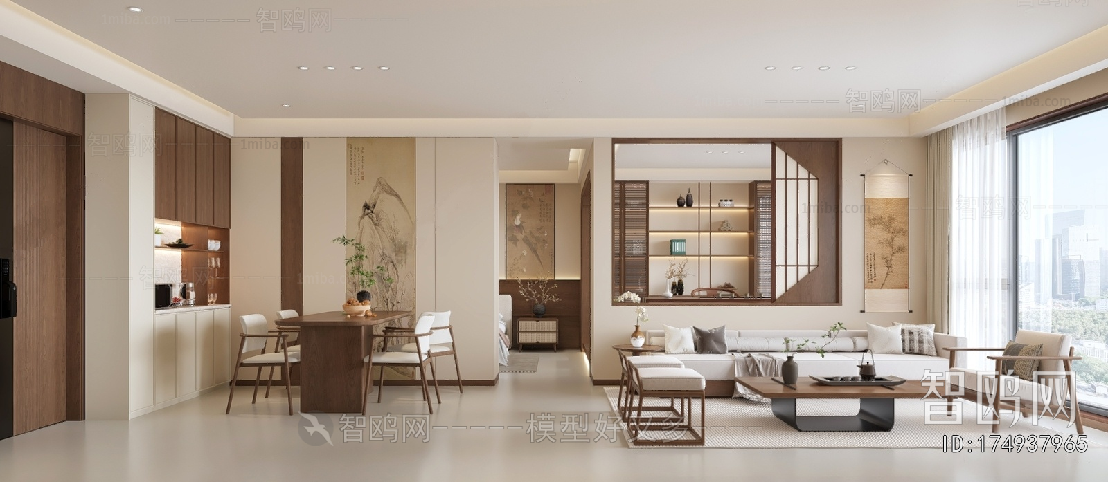 New Chinese Style A Living Room