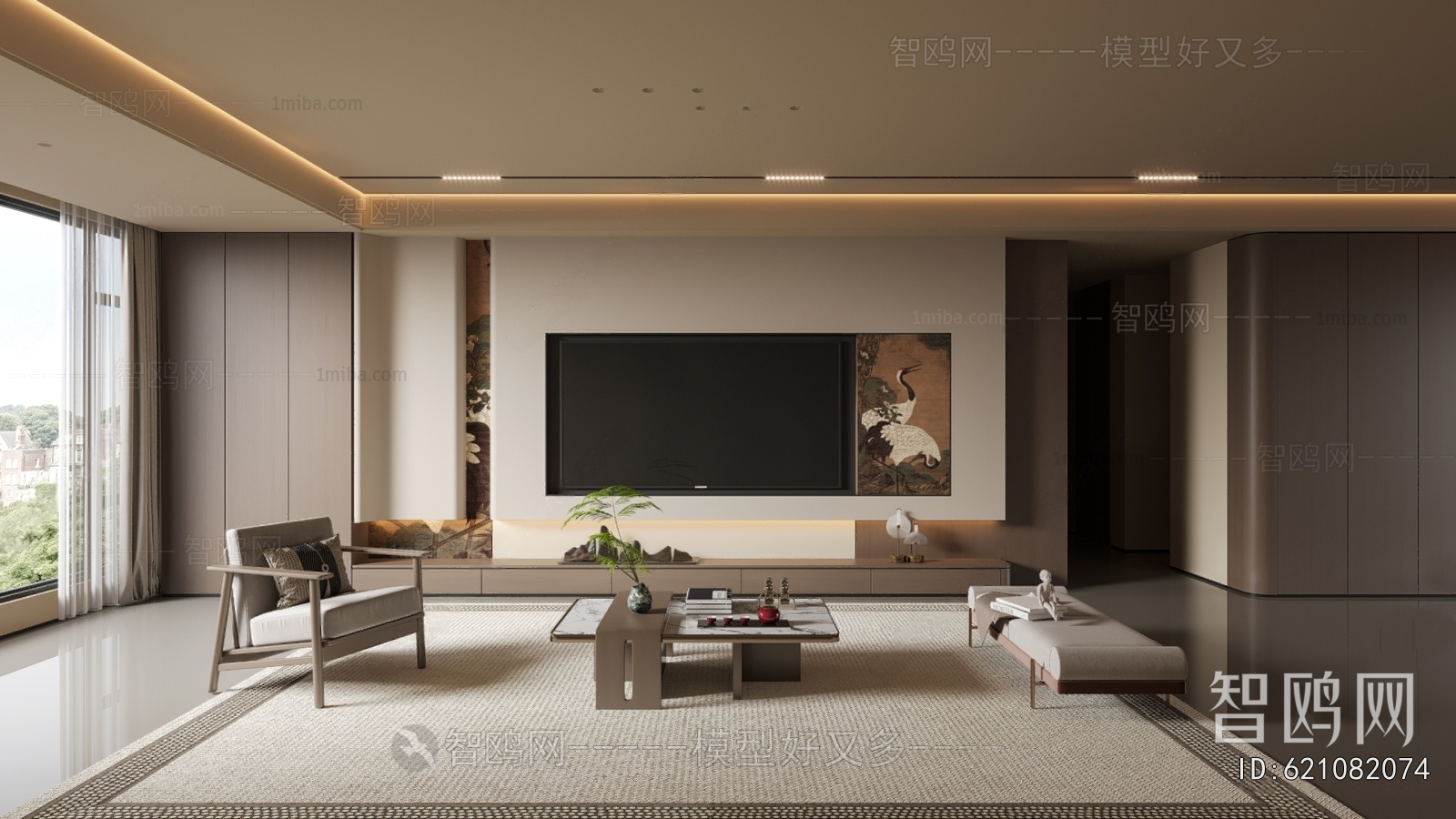 New Chinese Style A Living Room